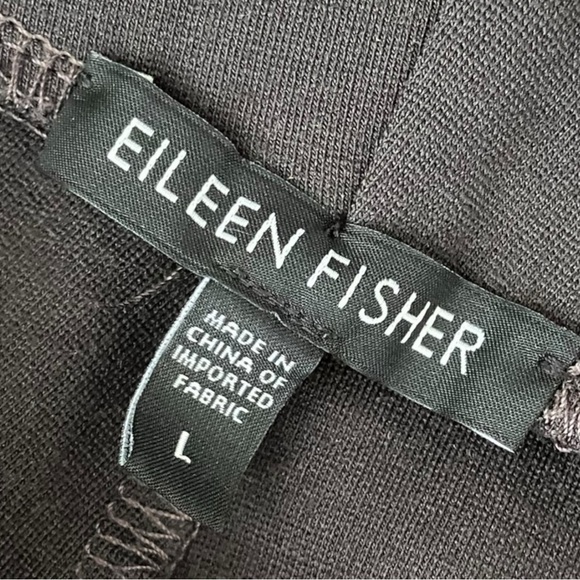 Eileen Fisher Heavyweight Rayon Knit Pant Gray / Navy Size L Zip Ankle Stretch - Picture 3 of 10